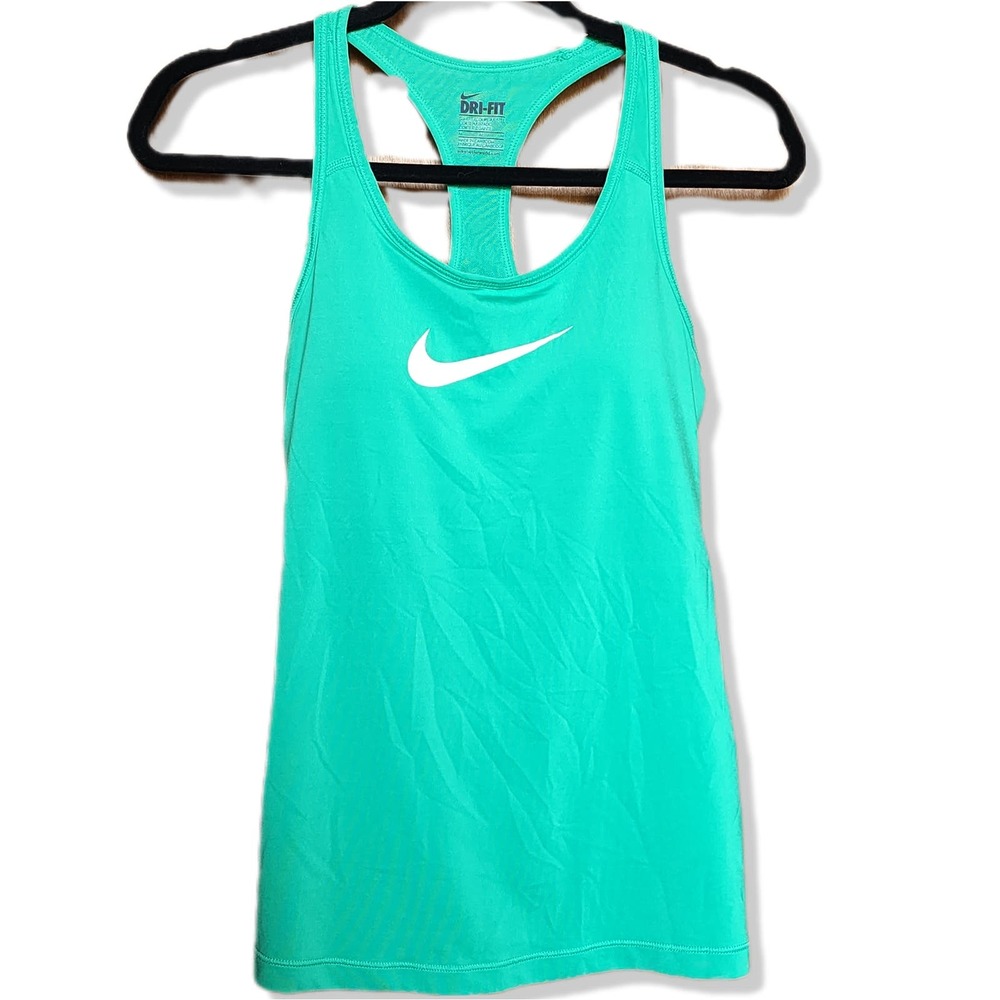 Nike Activewear Racerback Tank Top Green Dri Fit Womens Medium